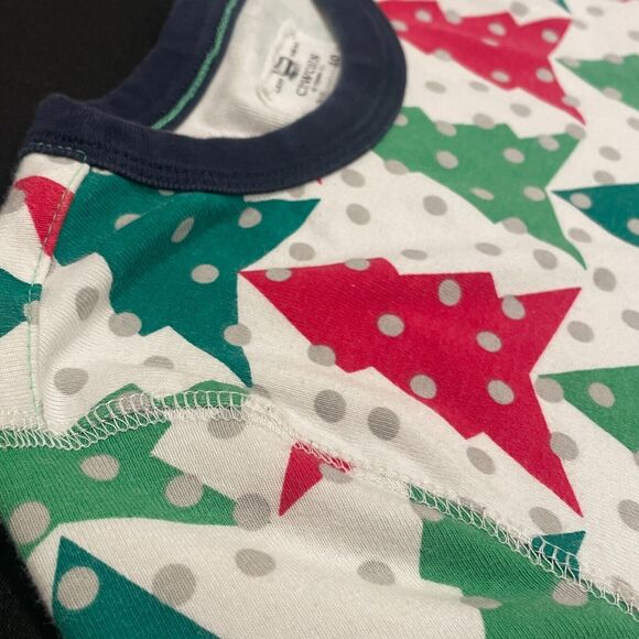 ~~ CREWCUTS Kids Sz 10 Christmas Tree PJs J.Crew Pajamas Set Sleepwear Green/Red - Picture 5 of 11
